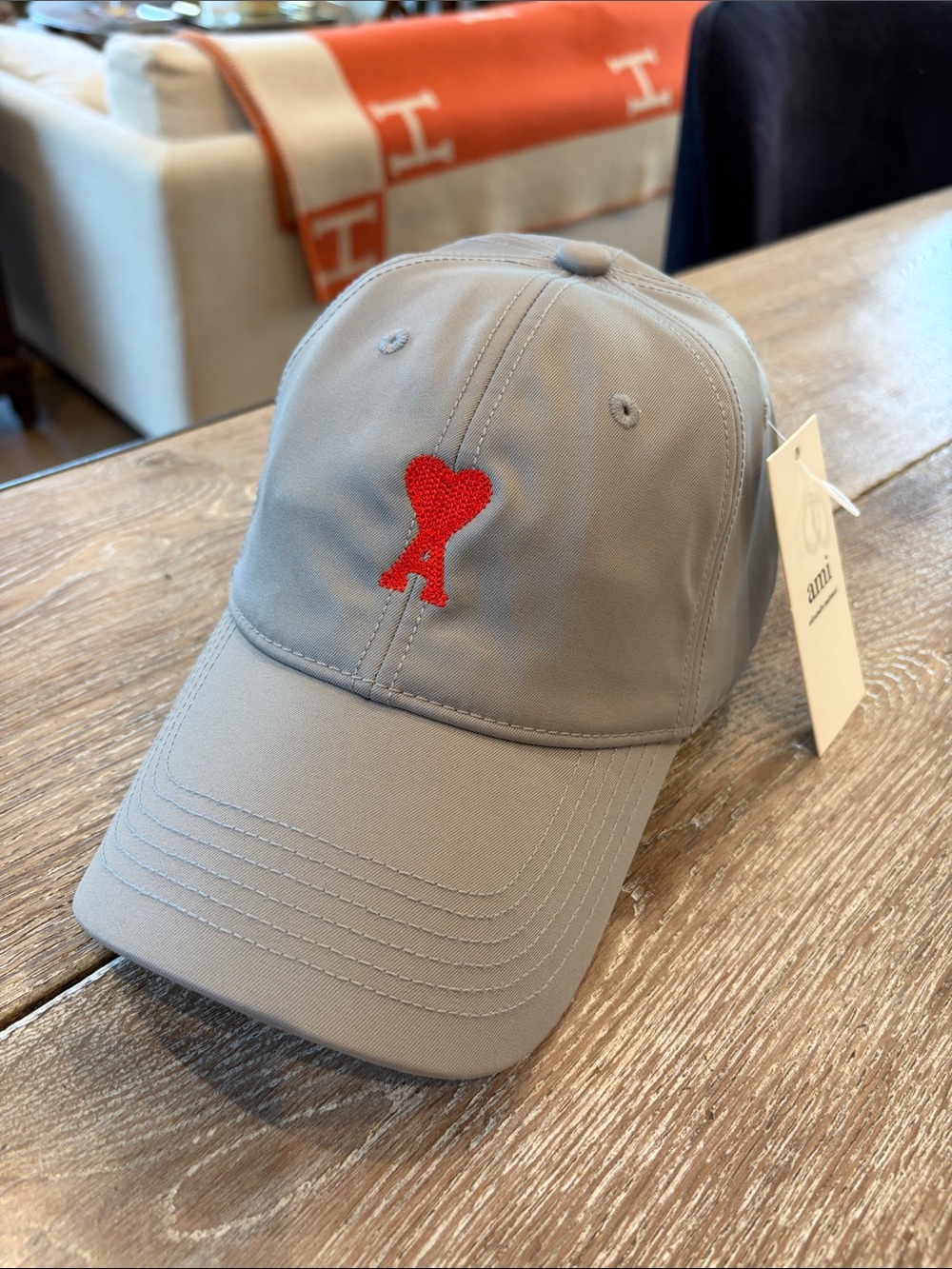 Ami Paris Hat Men - GRAY with red heart
